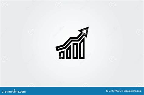 Growth Bar Graph Icon Up Arrow Logo Business Chart Concept Vector
