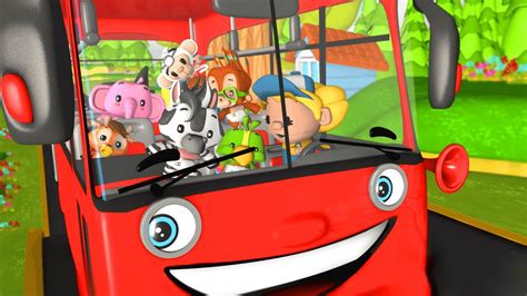The wheels on the bus go round and round, round and round, round and round. Wheels on the Bus Go Round and Round | Red Bus | English ...