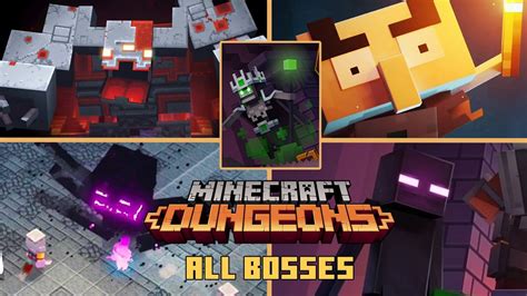 All Bosses Mini Bosses In Minecraft Dungeons Walkthrough Youtube