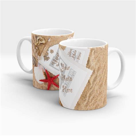 Sand And Sea Shells Personalized Coffee Mug Design Your Own Online