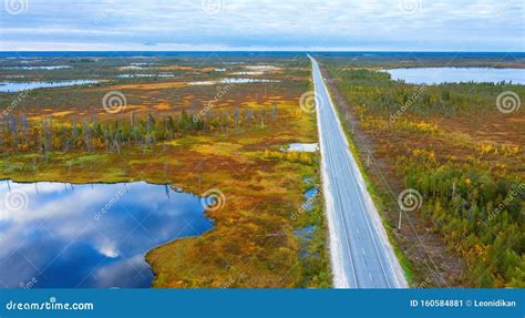 Autumn Landscape West Siberian Plain Aerial View Stock Image Image