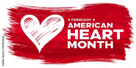 American Heart Month February Heart Month Logo Theme Poster Banner