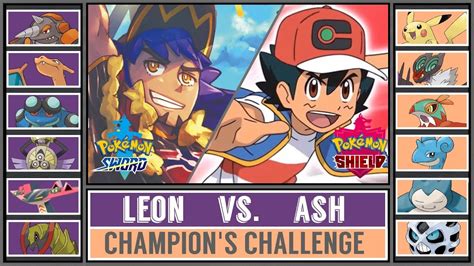 champion battle ash vs leon pokémon sword shield youtube