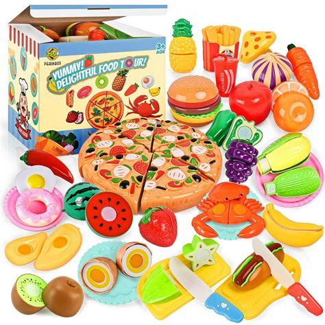 70pcs Pretend Play Food Sets For Kids Kitchen Toys Accessories Set Bpa