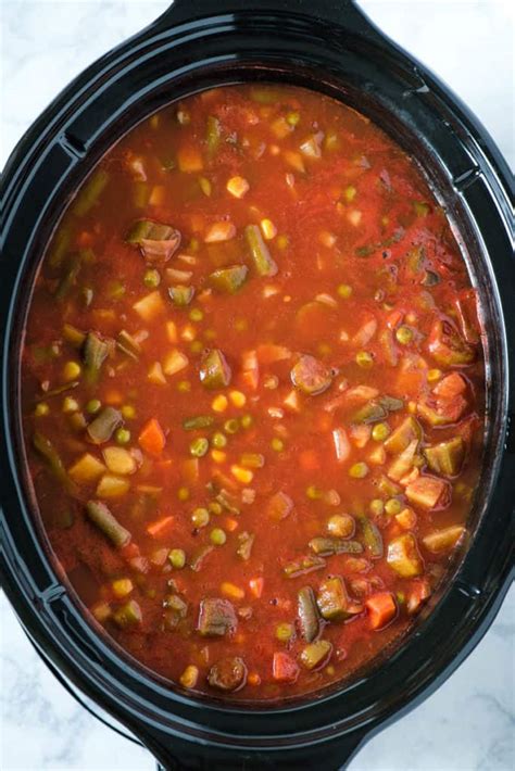Hearty Slow Cooker Vegetable Soup With V8 Juice Adventures Of Mel