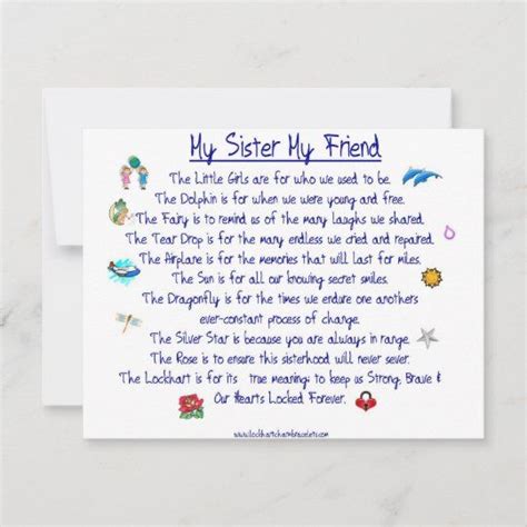 My Sister My Friend Poem With Graphics Invitation Zazzle Friend Poems Valentines Poems Poems
