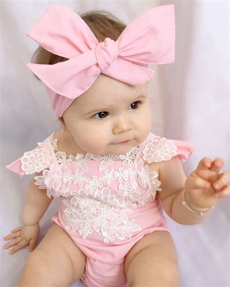 Mignon Nouveau Né Infantile Bébé Filles Vêtements Rose Dentelle Florale Body Tenues Sunsuit