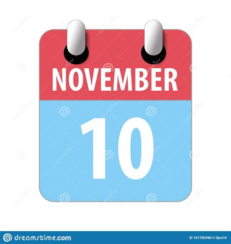 November 10th Day 10 Of Monthsimple Calendar Icon On White Background