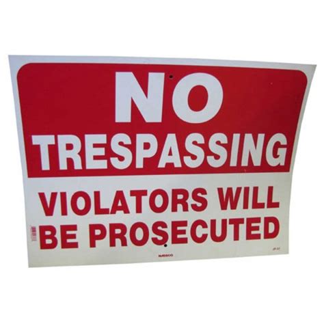 no trespassing violators will be prosecuted policy business sign sign jp37 by