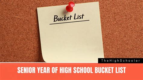 Senior Year Of High School Bucket List Thehighschooler