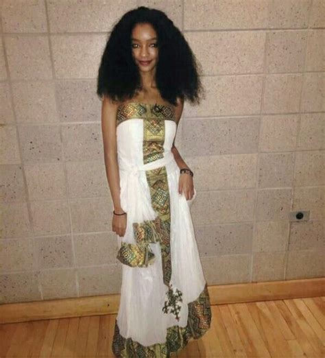 Clipkulture Ethiopian Lady In Habesha Kemis Traditional Wear For