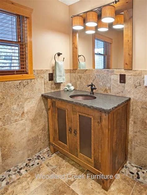 Solid wood bathroom vanities europe bathroom furniture. Distressed Wooden Vanity with Stone Top by Woodland Creek ...