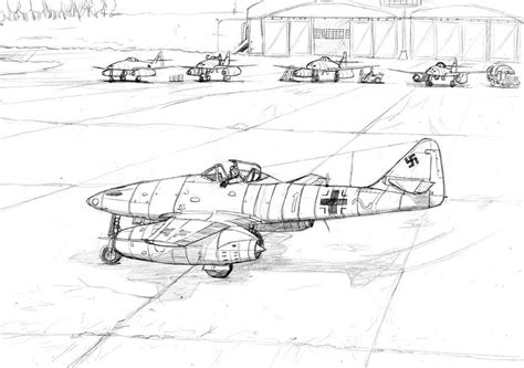 Me262 By Bidass On Deviantart Tank Drawing Military Art Airplane