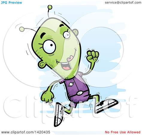 Clipart Of A Cartoon Doodled Female Alien Royalty Free