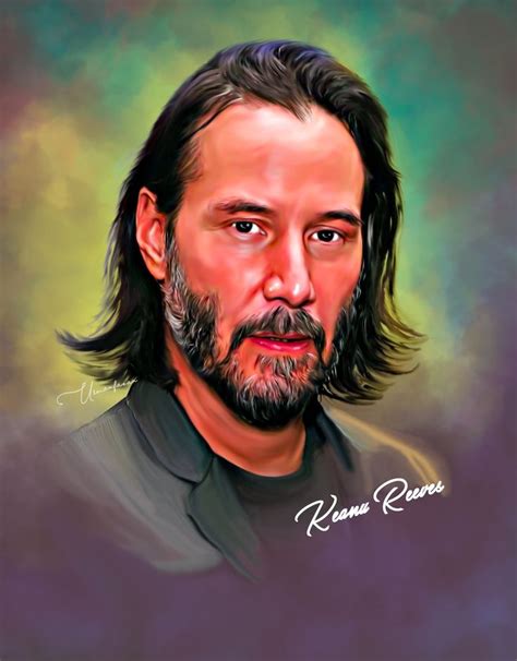 Keanu Reeves Portrait Portrait Oil Painting Portrait Portrait Painting