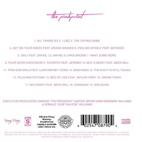 Nicki Minaj The Pinkprint Album Cover Tracklist HipHop N More