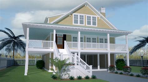 Coastal Home Plans On Stilts Abalina Beach Cottage Coastal Home