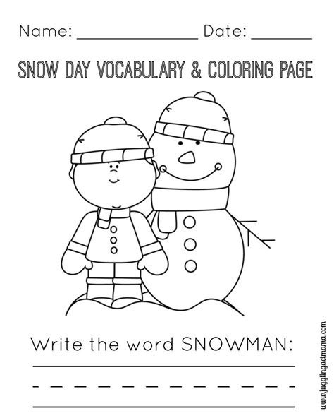 The Snowy Day Worksheet