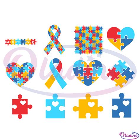 Autism Puzzle Bundle Svg Digital File Autism Svg Awareness Svg