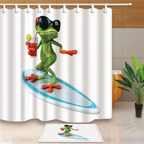 High Quality Shower Curtains Funny Frog Bathroom Curtains Modern Simple Style Home Decoration