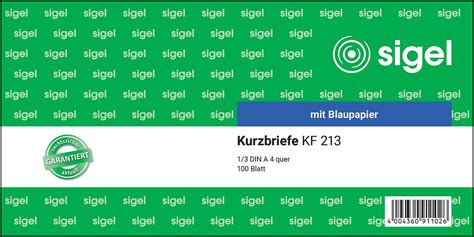 Dina lang kurzbrief / avery zweckform formular kur. Dina Lang Kurzbrief : Sigel Formularbuch »Kurzbrief« KF213 ...