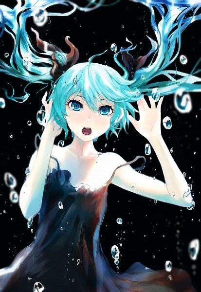 Tags Anime Hatsune Miku Vocaloid Bubble Underwater Sleeveless