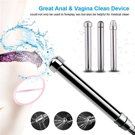 Unisex Metal Anal Douche Shower Cleaning Enemator Enema Tap With
