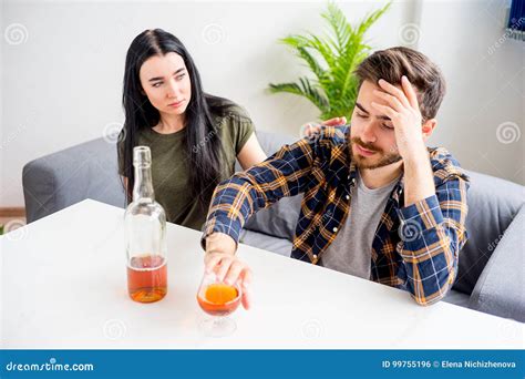 Wife With Alcoholic Husband Stock Photo Image Of Family Drunk