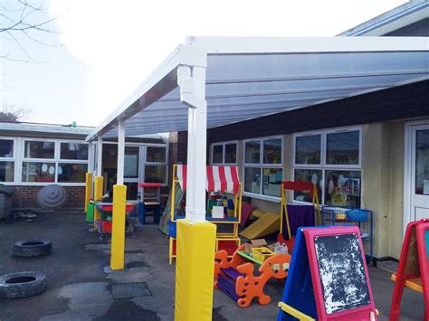 Pinkwell Primary School Hayes 2nd Wall Mounted Canopy Installation