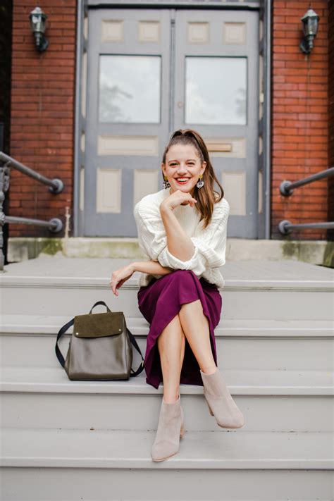 How To Wear A Midi Skirt With A Chunky Sweater Jess Keys