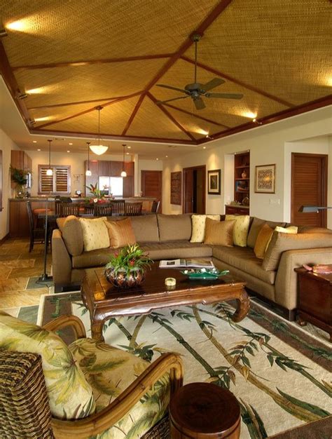 Modern Hawaii Beach Cottage Tropical Living Room
