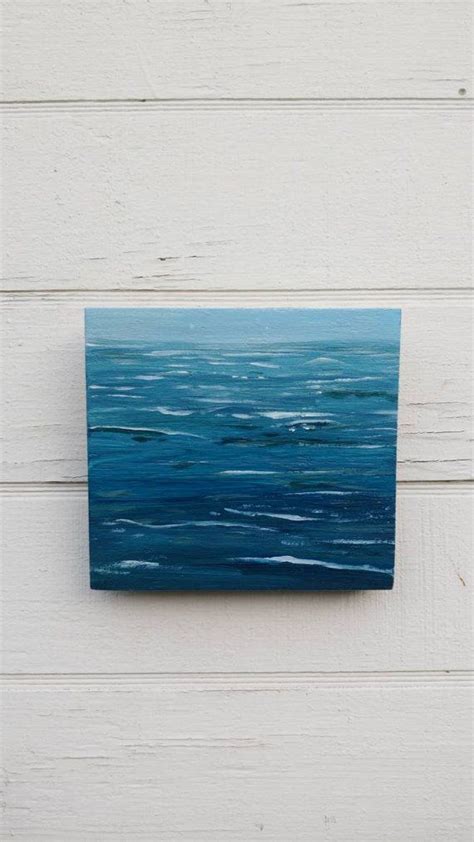 Ocean Mini 15 Original Acrylic Ocean Painting On Upcycled Wood Panel