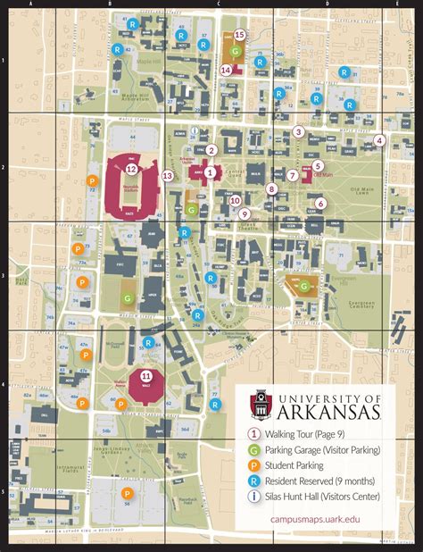 University Of Arkansas Campus Map Winni Karilynn