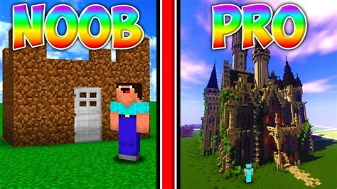 Minecraft Noob Vs Pro Epic Castle Challenge In Minecraft Youtube