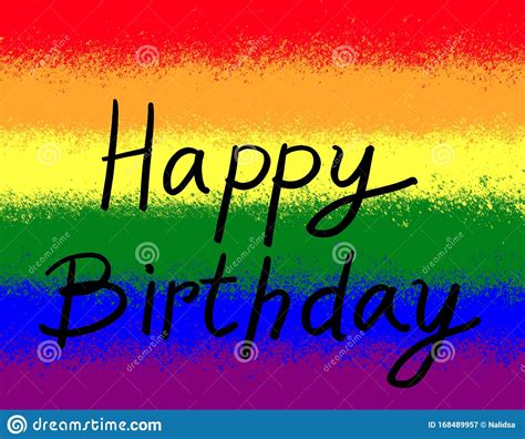 Gay Pride Rainbow Happy Birthday Stock Illustratie Illustratie