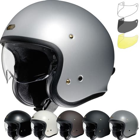Shoei rj platinum r light silver open face helmet. Shoei J.O Open Face Motorcycle Helmet & Visor - Clearance ...