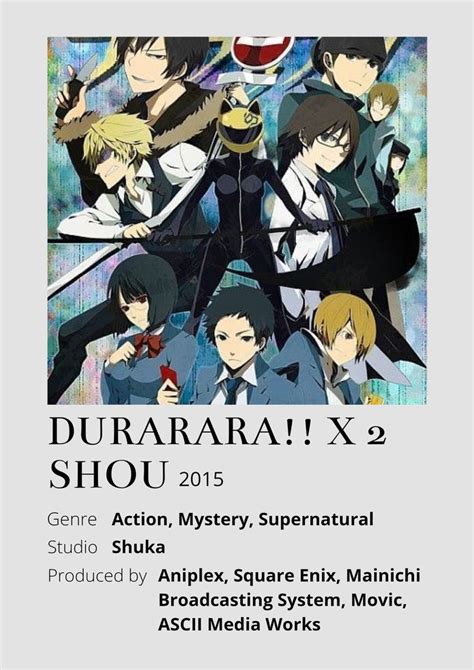 Durarara X2 Shou Durarara Anime Printables Minimalist Poster