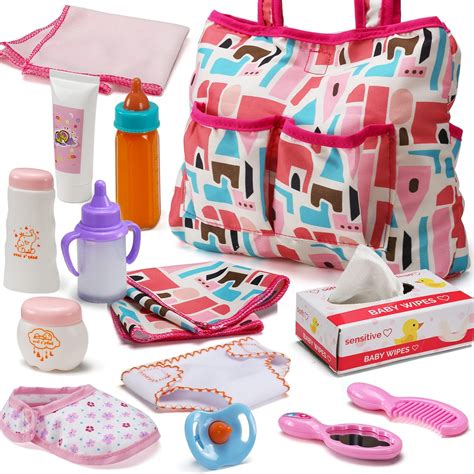 Pack Baby Doll Accessories Baby Doll Feeding And Caring Set Includes Diaper Bag Doll
