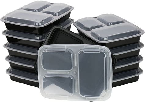 Chefland 3 Compartment Microwave Safe Food Container With Liddivided