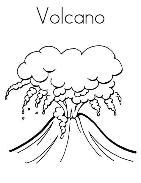 volcanoes drawings Colouring Pages