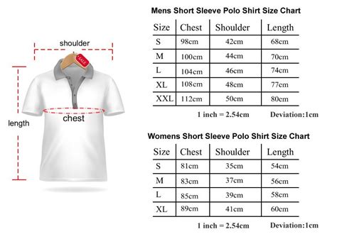 Mens Polo Shirt Size Guide