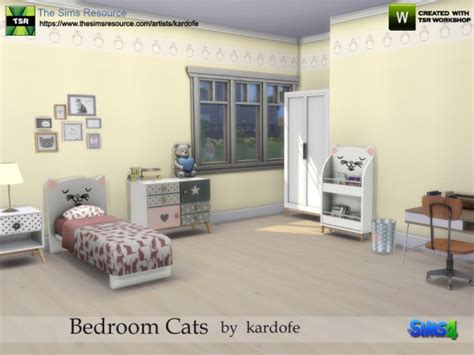 The Sims Resource Bedroom Cats By Kardofe • Sims 4 Downloads