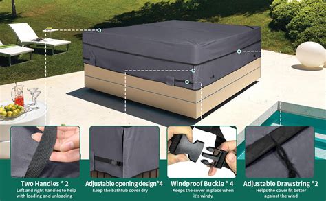 Akefit Square Hot Tub Cover Heavy Duty 600d Oxford Spa