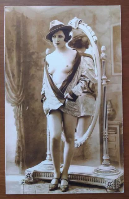 French Risqu Nude Woman With Cute Figure Photo Postcard In