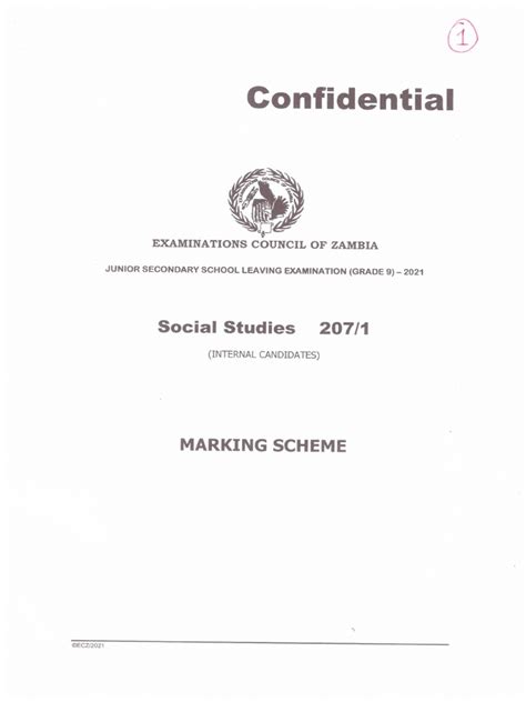 2021 Social Studies Marking Scheme Pdf