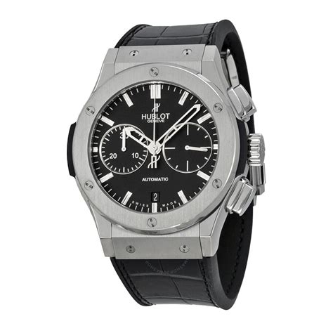 Hublot Classic Fusion Black Dial Black Leather Automatic Mens Watch