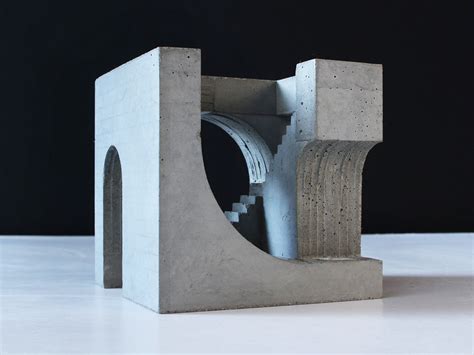 Architectural Concrete Sculpture Cubes Architecture Conceptual Model