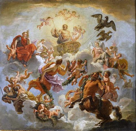 Study Painting Jupiter Chariot Between Justice And Piety Study By Noel Coypel Zeus Et Hera