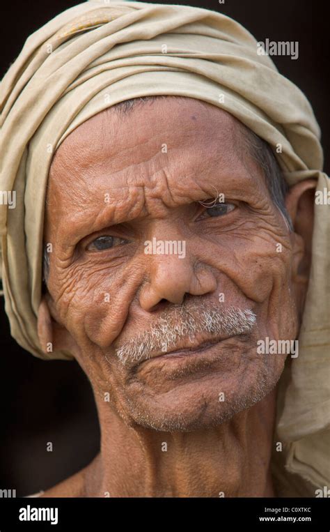 Portrait Of An Old Man Wearing A Loose Turban At The Sonepur Mela
