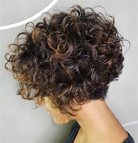 Short Stacked Bob With Voluminous Curls Curly Hair Styles Naturally